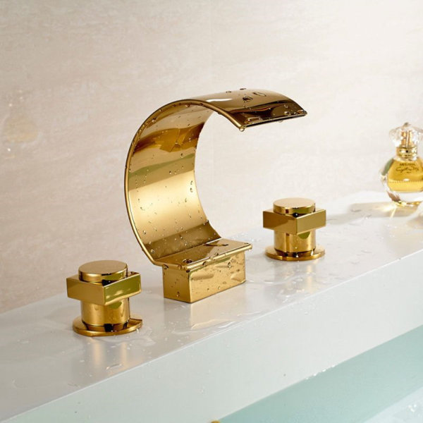 Juno Showers Juno Gold Finish Bathroom Basin Sink Faucet | Wayfair